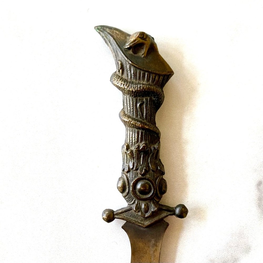 🐍 Vintage Brass Letter Knife Opener with SNAKE 🐍 - Picture 3 of 5